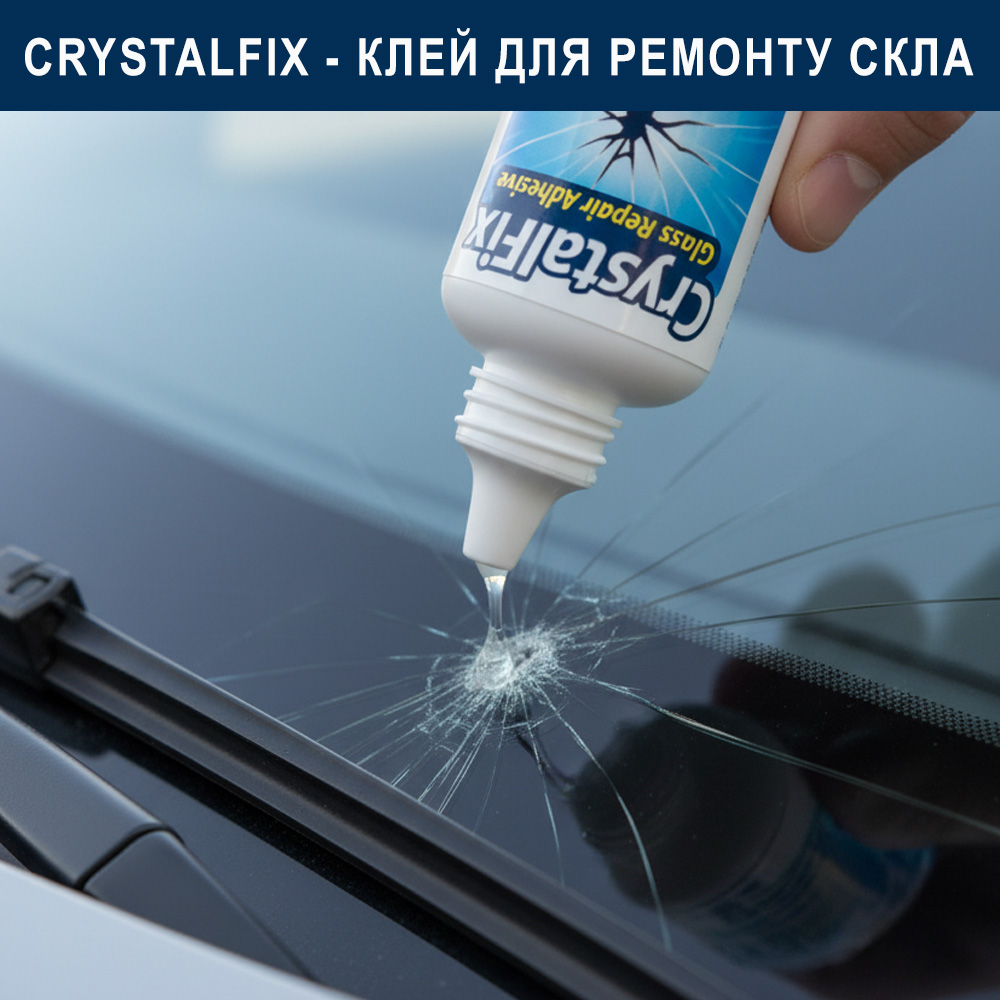 CrystalFix — прозорий УФ-клей для скла